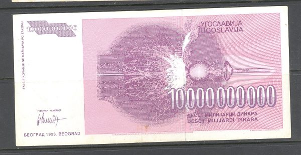 24 Jugoslavija 10 mln. 1993 m. 2 8