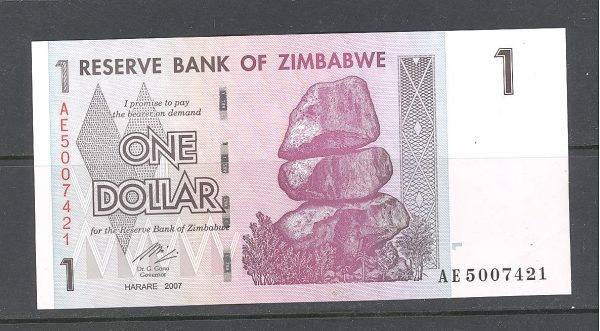 Zimbabvė 1 doleris 2007 m. 1