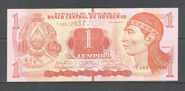 Honduras 1 lempira 2014 m. 1