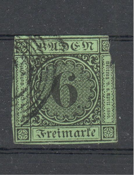 Baden 1852 m. Mi 3b 60 EUR 1