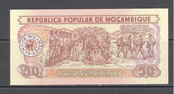Mozambikas 50 metikalių 1986 m. 2