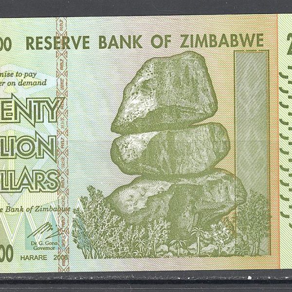 Zimbabvė 20 mlrd. dolerių 2008 m. 1